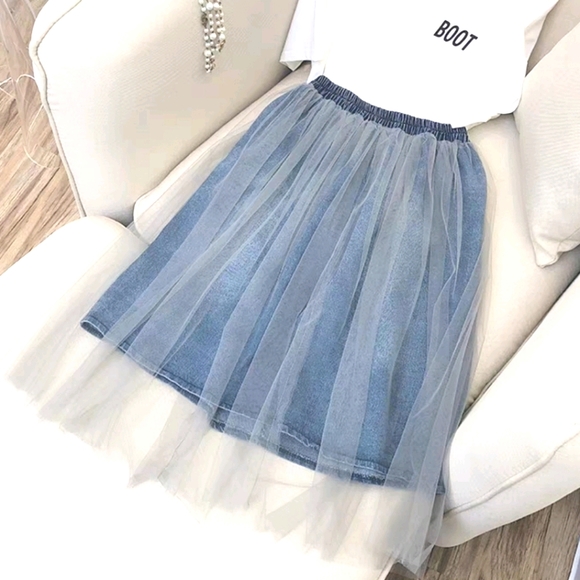 Denim lace skirt - Picture 1 of 5